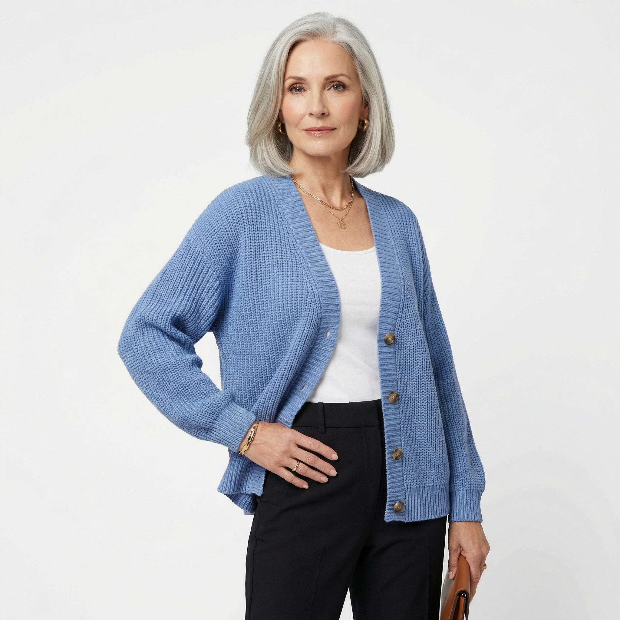 Cardigan Punto Suelto Neutral