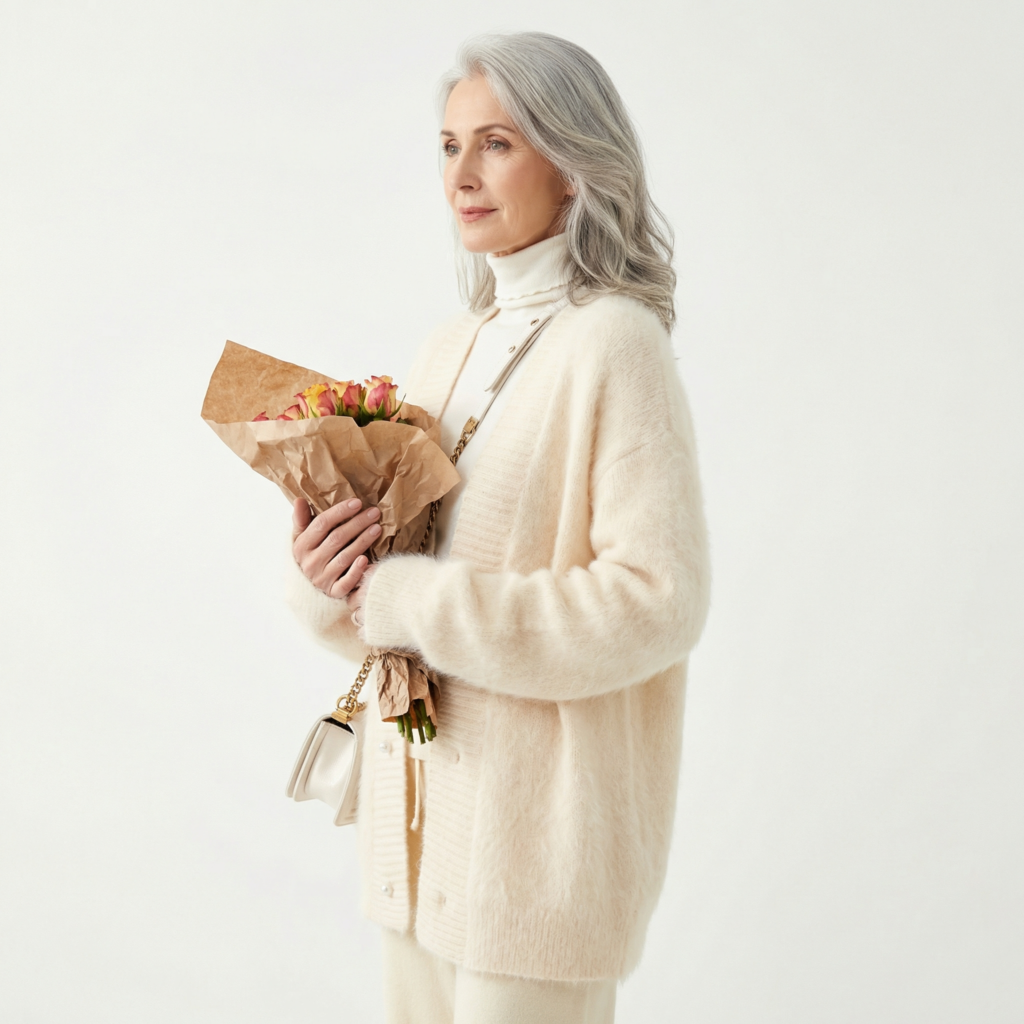 Abrigo Suéter Cuello Forro Polar Visón