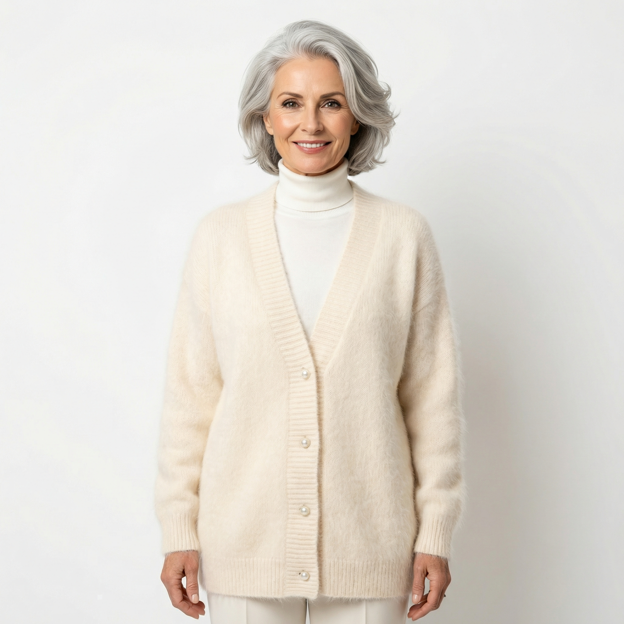 Abrigo Suéter Cuello Forro Polar Visón