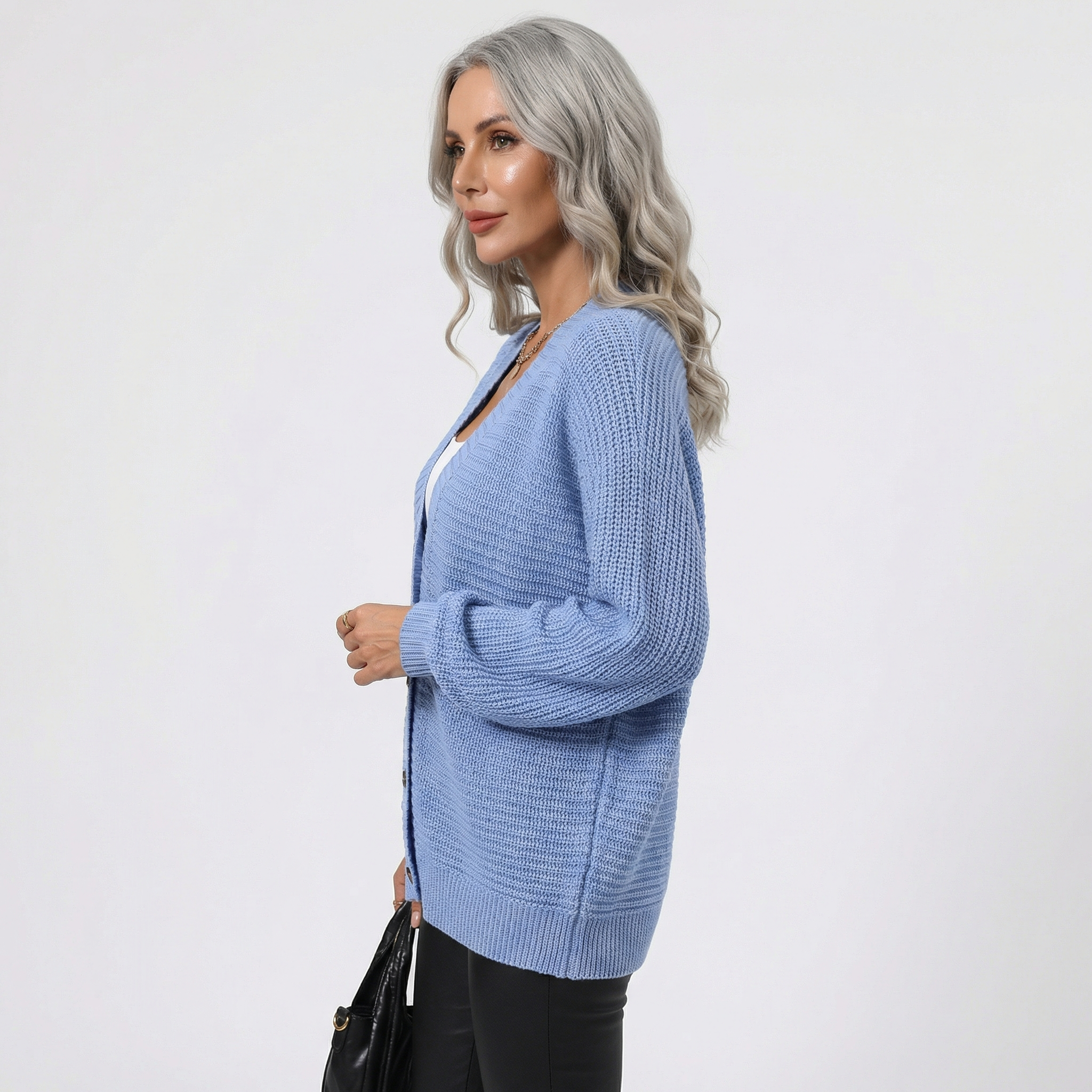 Cardigan Punto Suelto Neutral