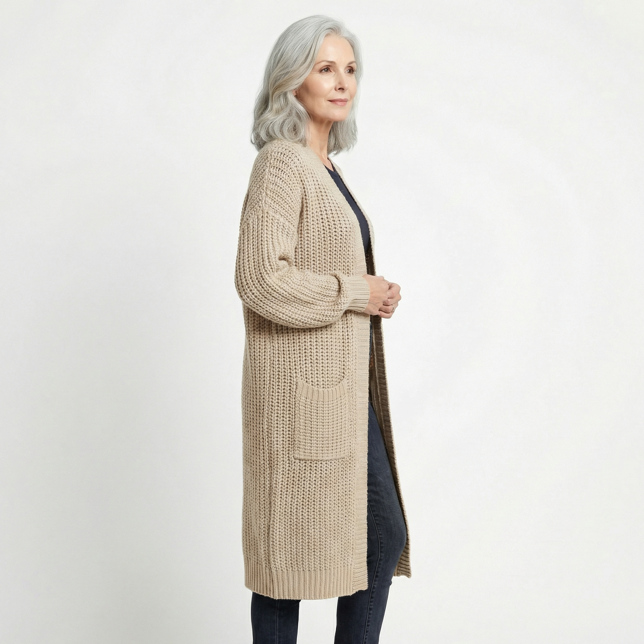 Cardigan Largo Punto Base