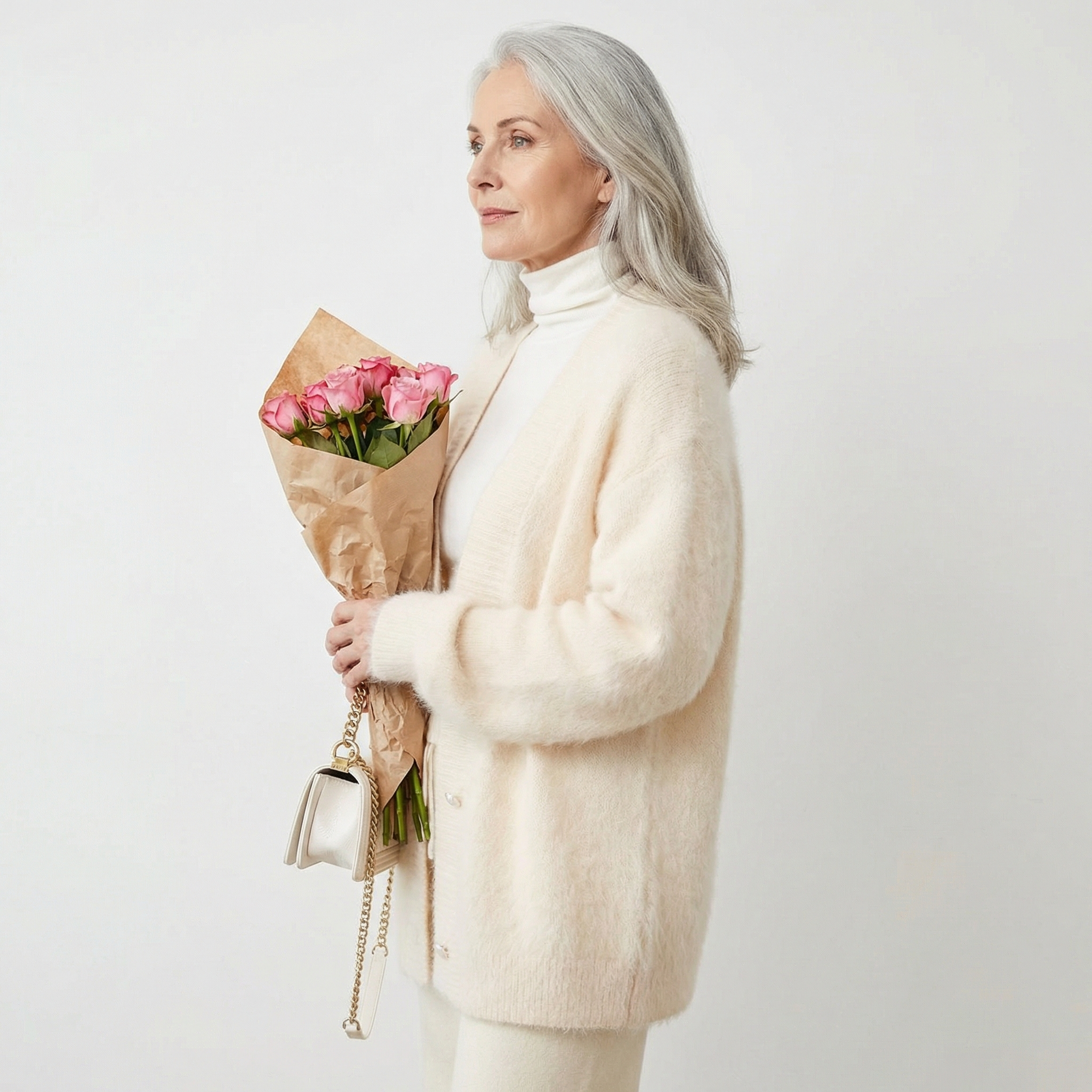 Abrigo Suéter Cuello Forro Polar Visón