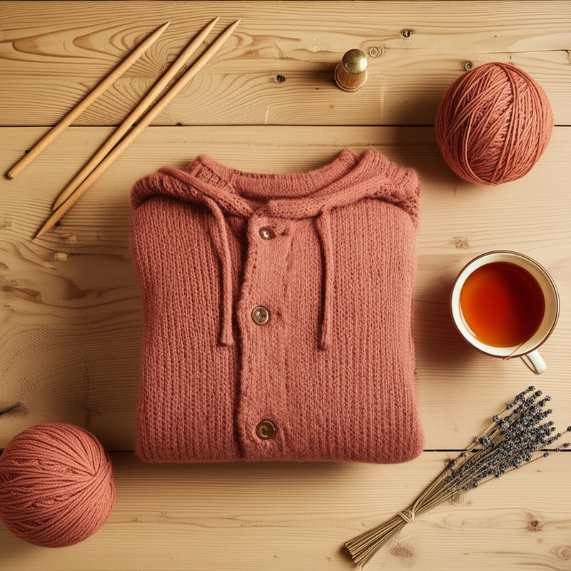 Cardigan Capucha Media Pierna lifestyle