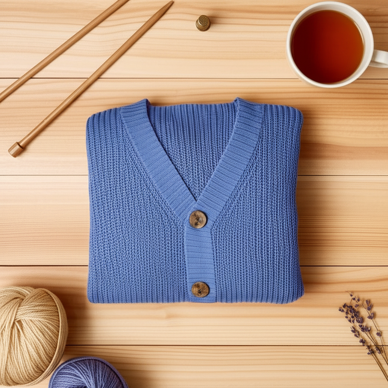 Cardigan Punto Suelto Neutral lifestyle