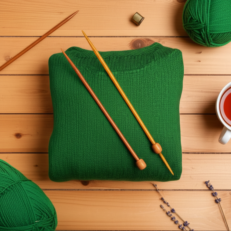 Abrigo Suéter Cuello Redondo Verde lifestyle