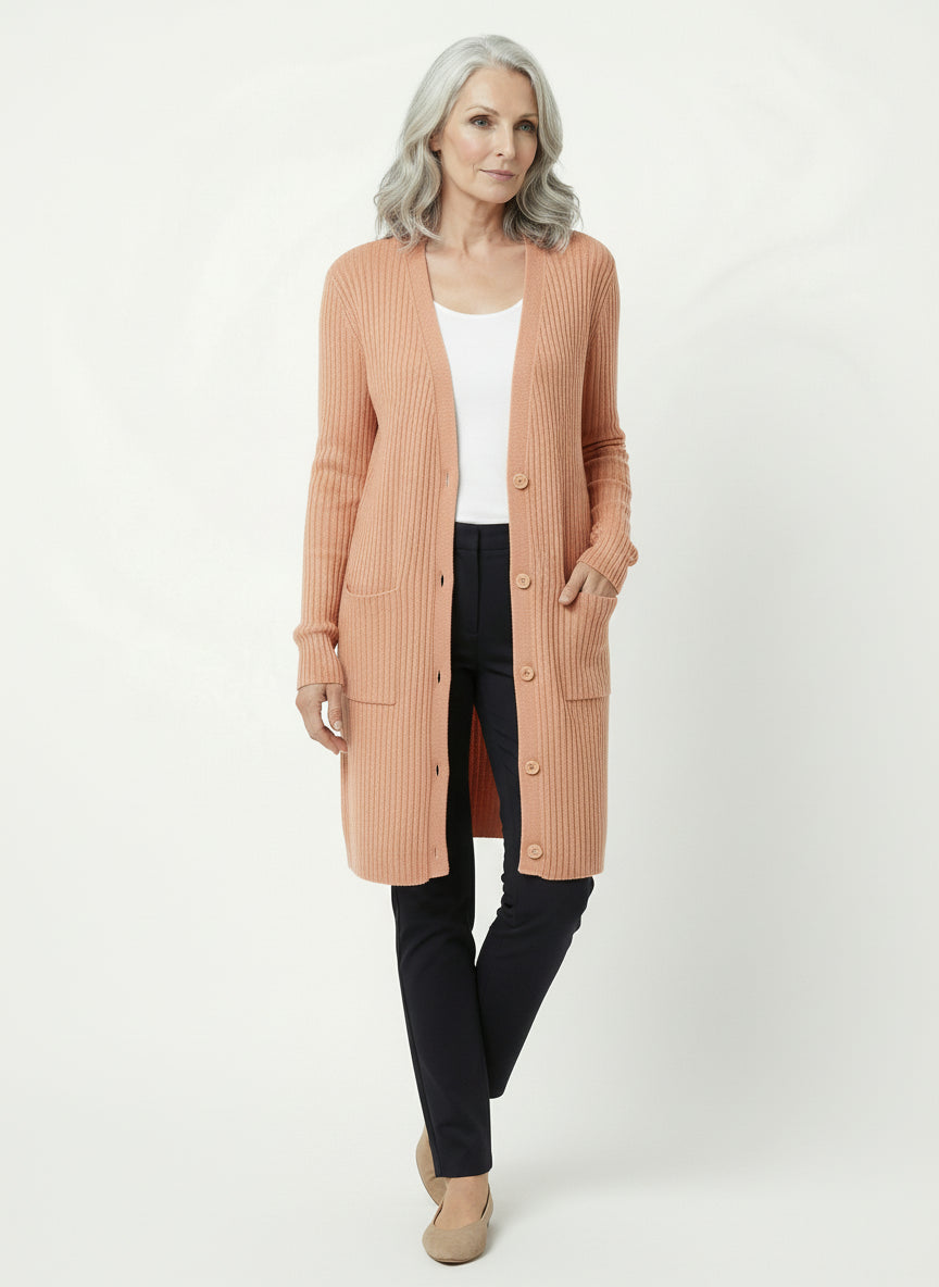 Cardigan Manga Larga Rayas