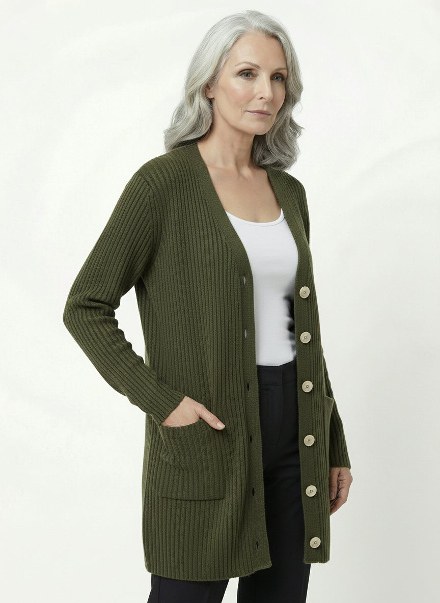 Cardigan Manga Larga Rayas