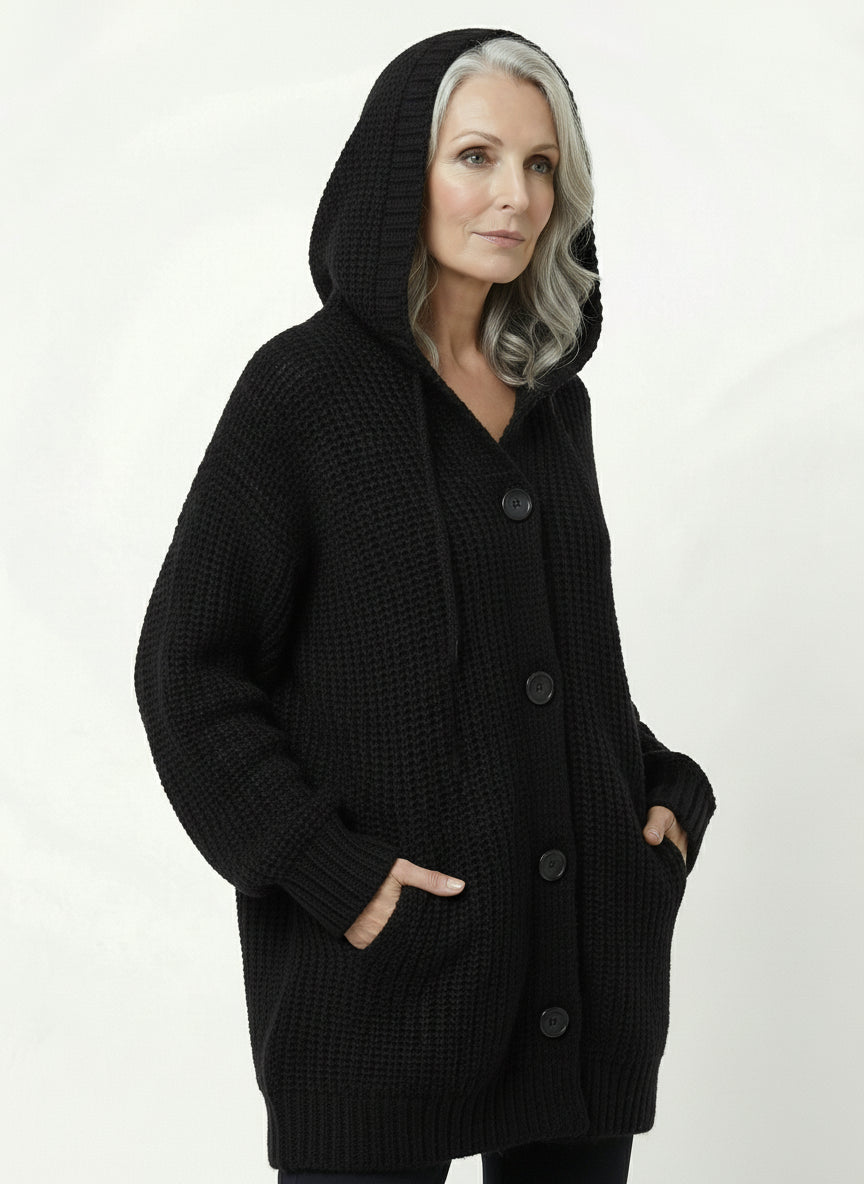 Cardigan Capucha Media Pierna