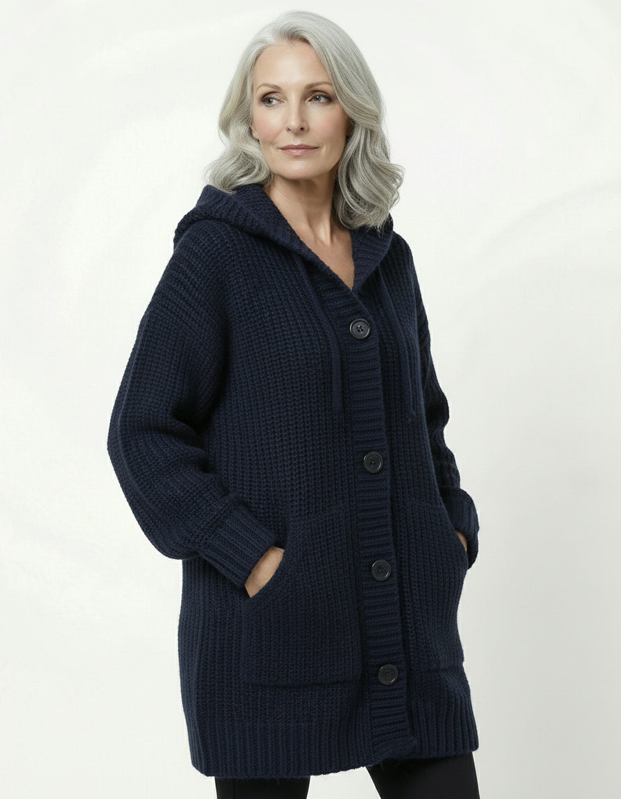 Cardigan Capucha Media Pierna