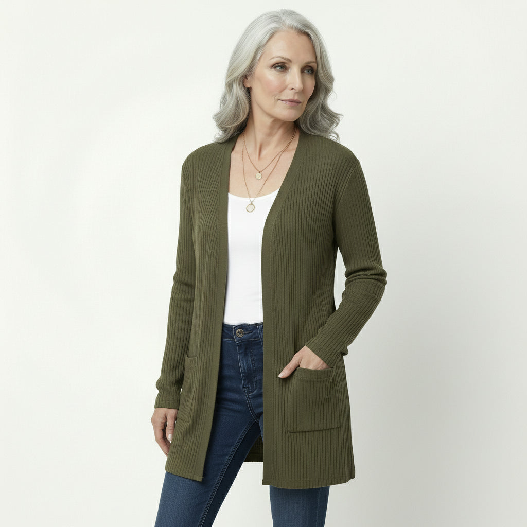 Cardigan Manga Larga Rayas