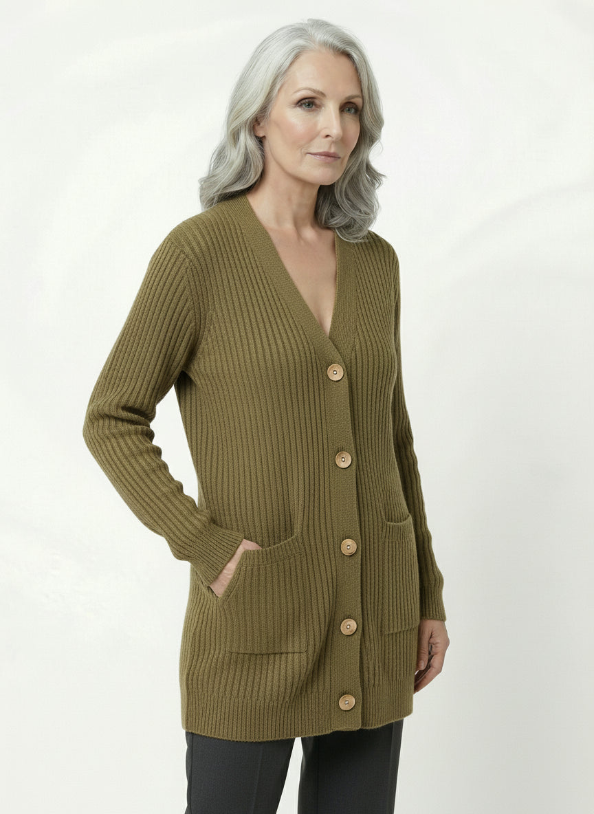 Cardigan Manga Larga Rayas