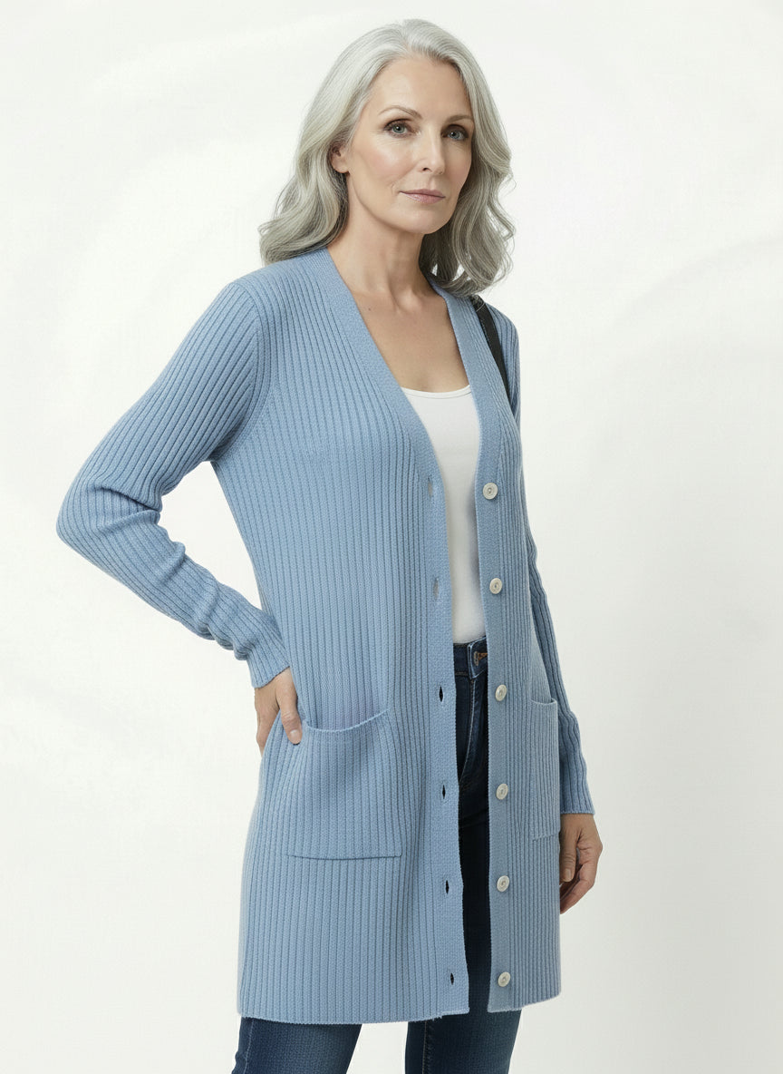 Cardigan Manga Larga Rayas