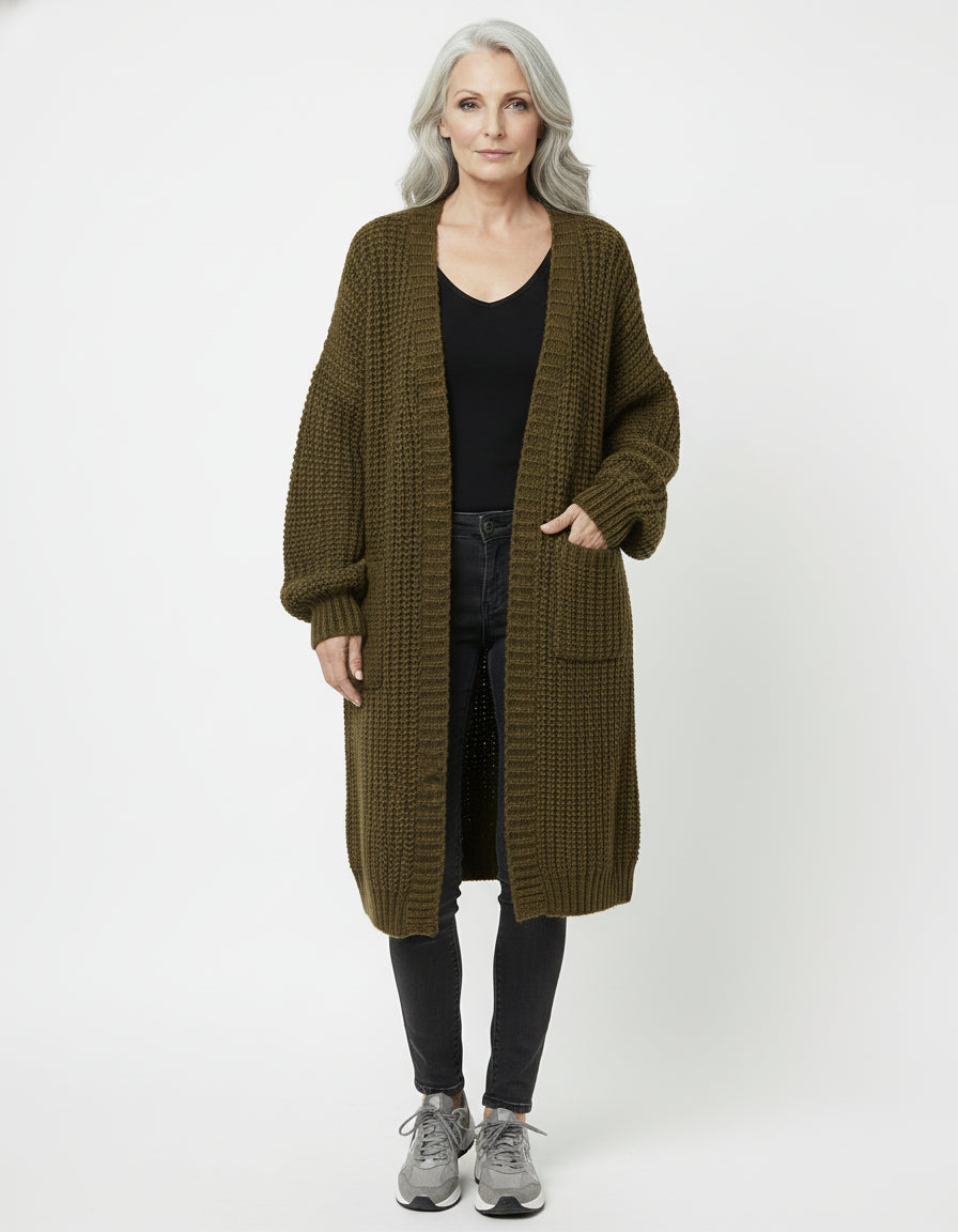 Cardigan Largo Punto Base
