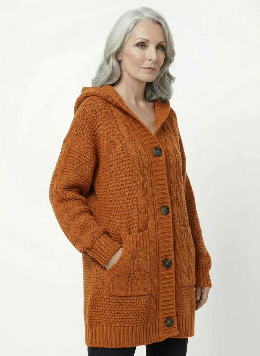 Cardigan Capucha Media Pierna