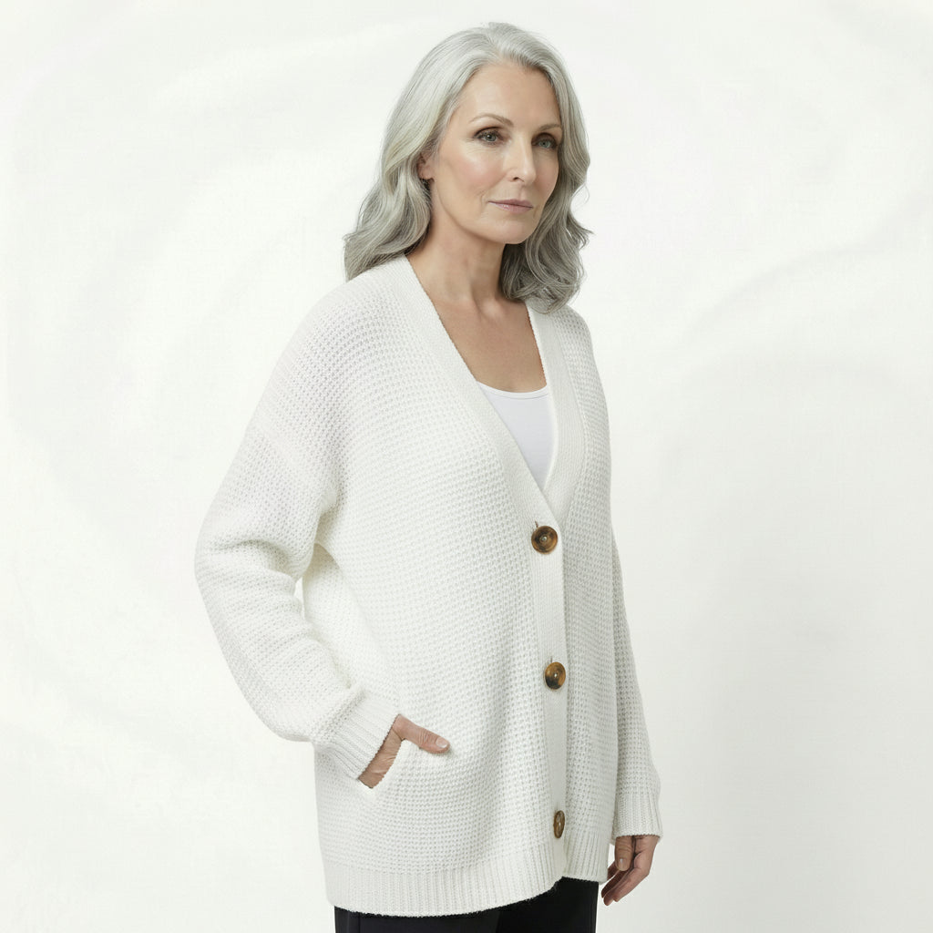 Cardigan Punto Suelto Neutral