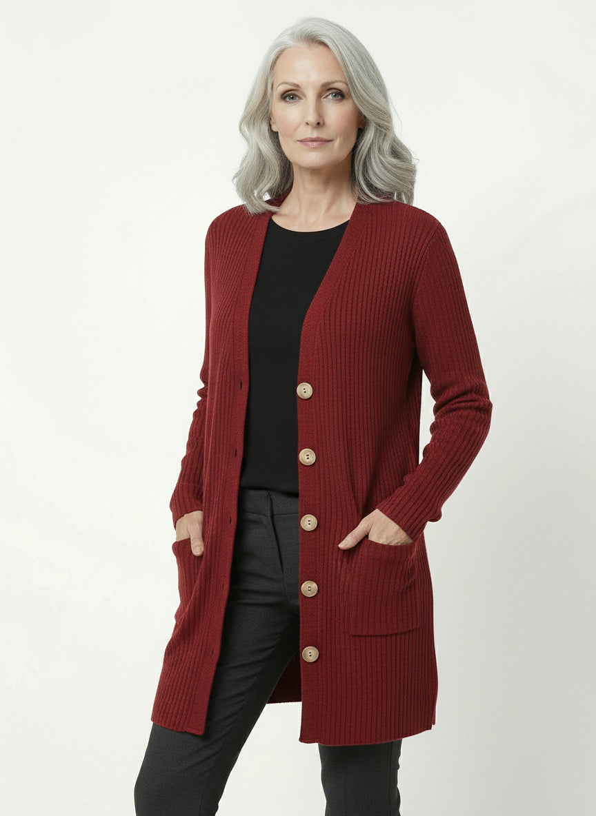 Cardigan Manga Larga Rayas