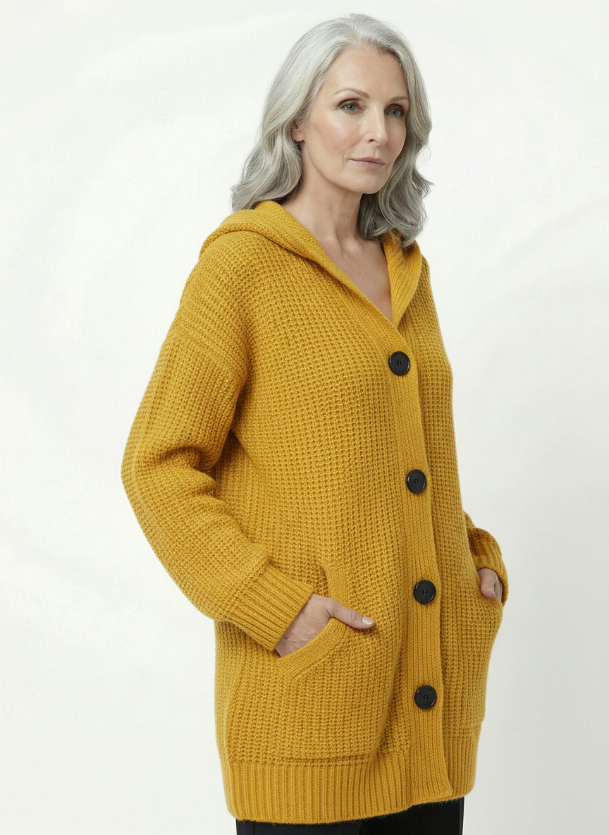 Cardigan Capucha Media Pierna